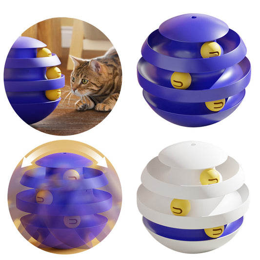 3 Layers Interactive Cat Turntable Toys With Ball
