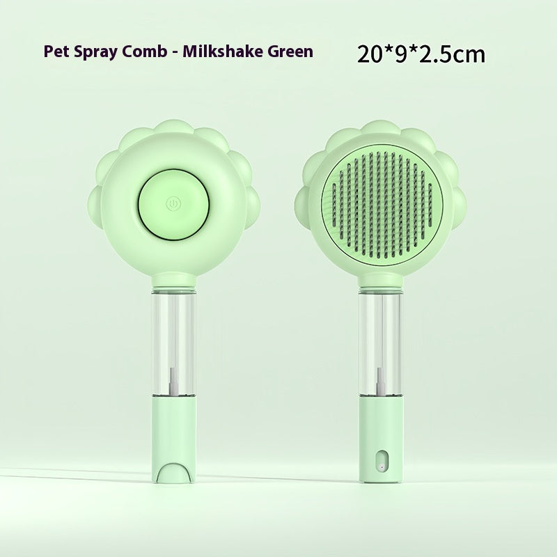 2-In-1 Self Cleaning Dog Brush Comb With Spray