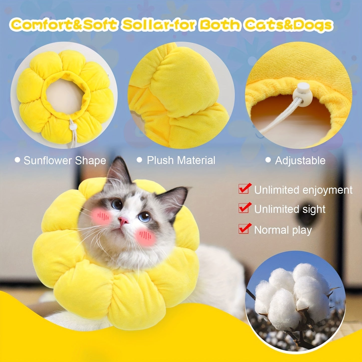 Cute Sunflower Neck Dog Recovery Collar