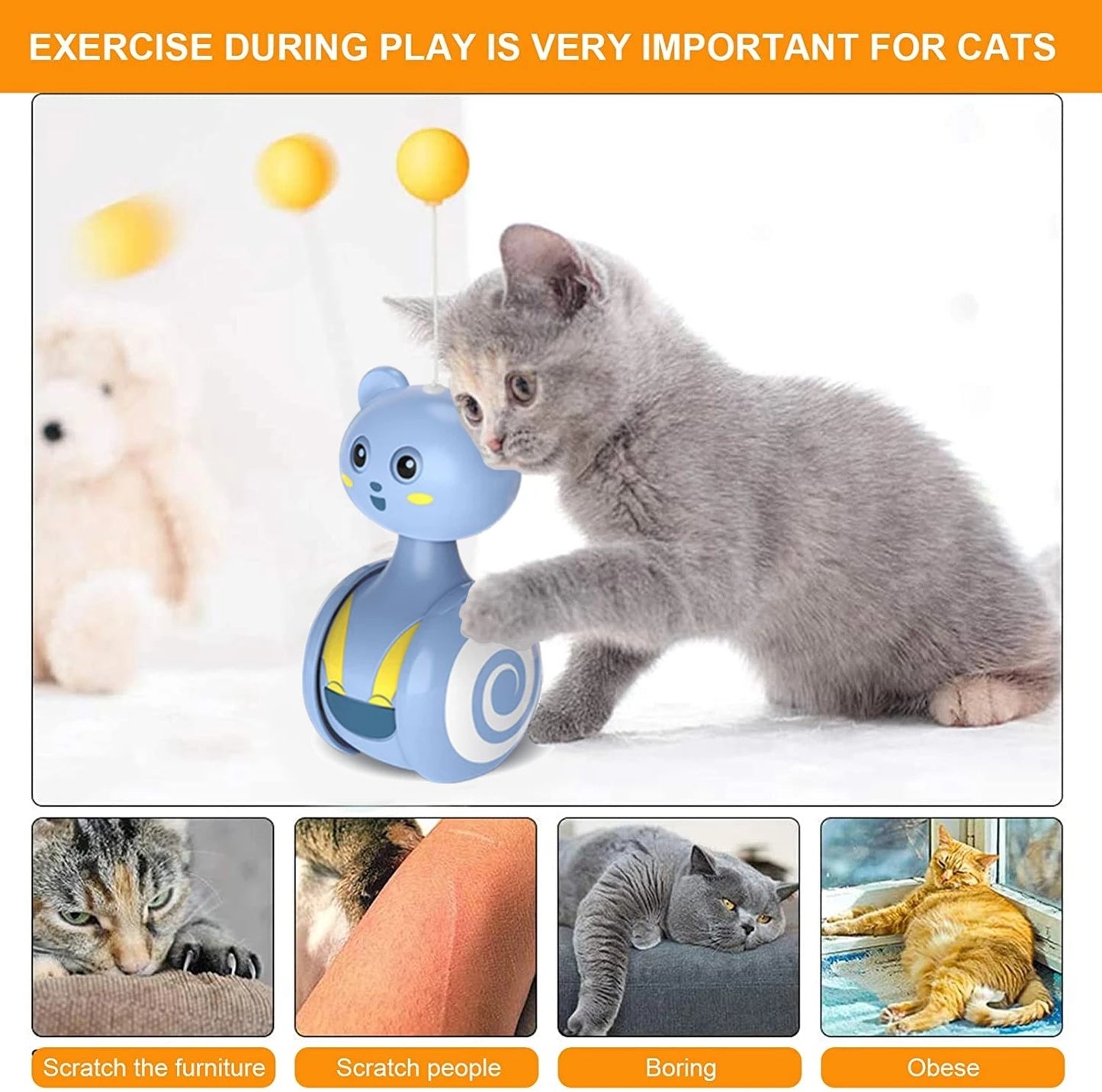 Interactive Feather Cat Bumbler Funny Toy