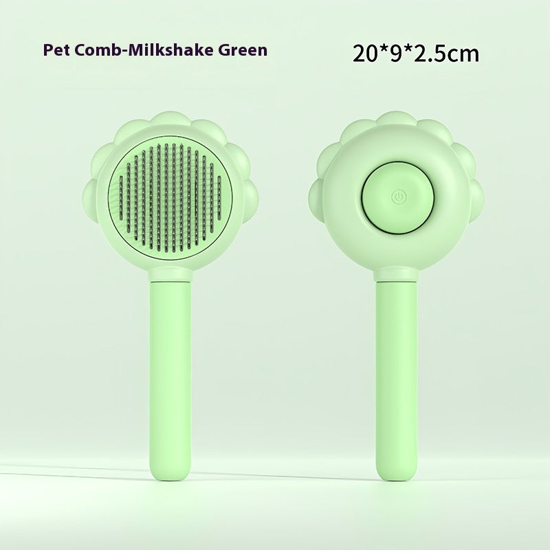 2-In-1 Self Cleaning Dog Brush Comb With Spray