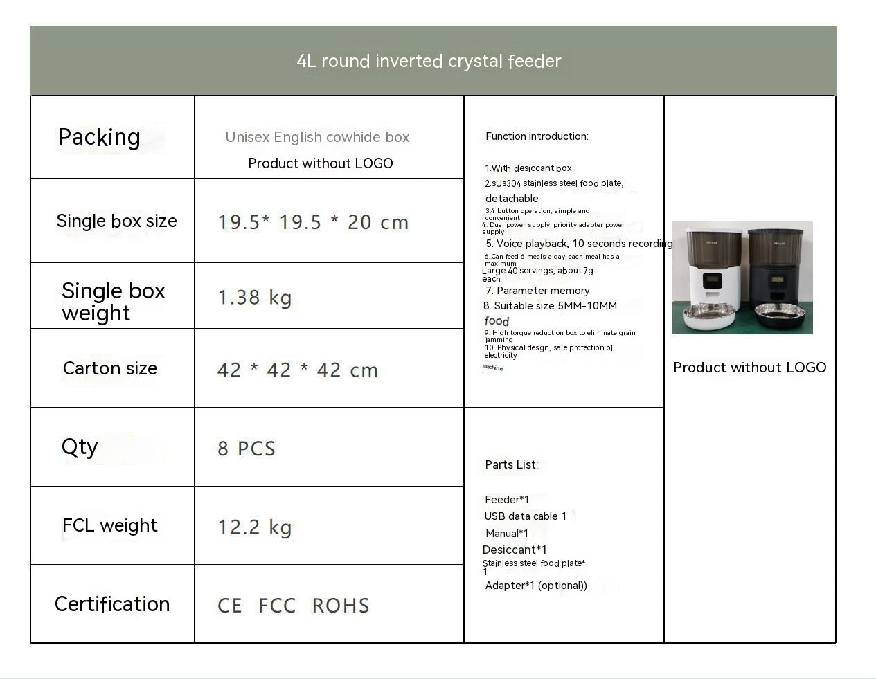 Smart Cat Dog Automatic Pet Feeder