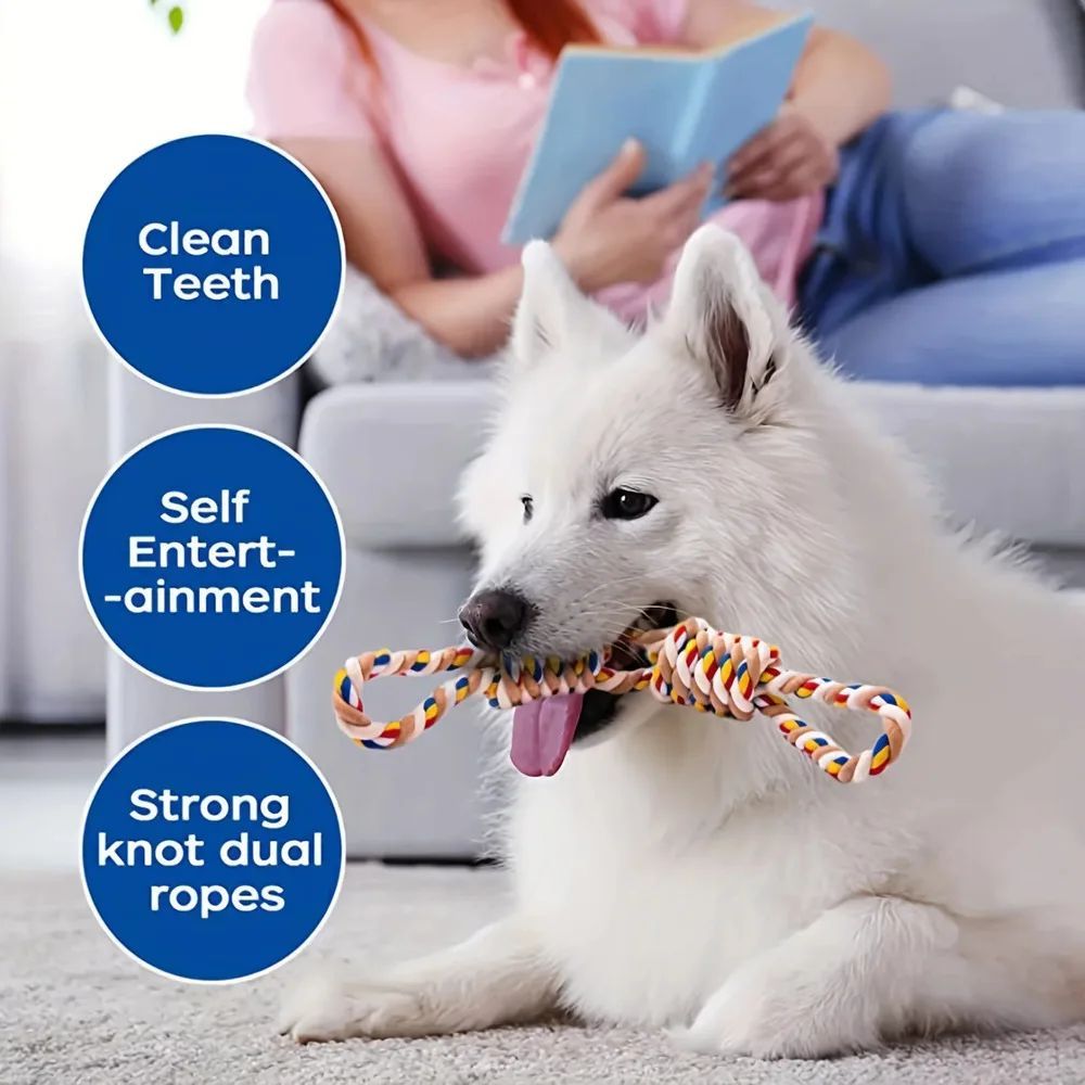 Teeth Grinding Large Rope Knot Toy For Pet