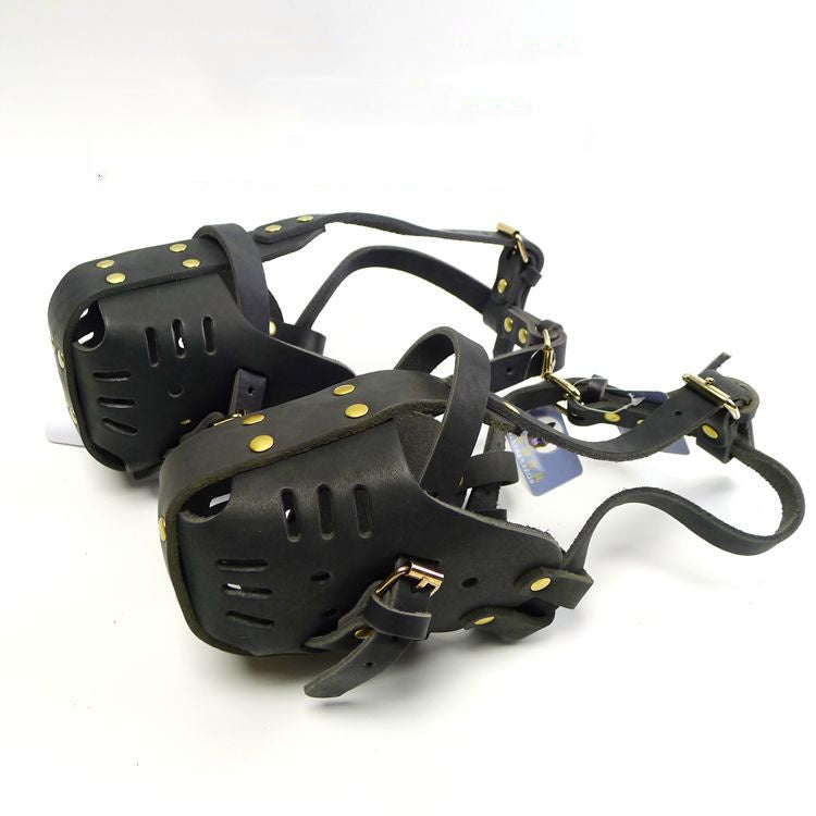 Medium And Large Cowhide Dog Muzzle